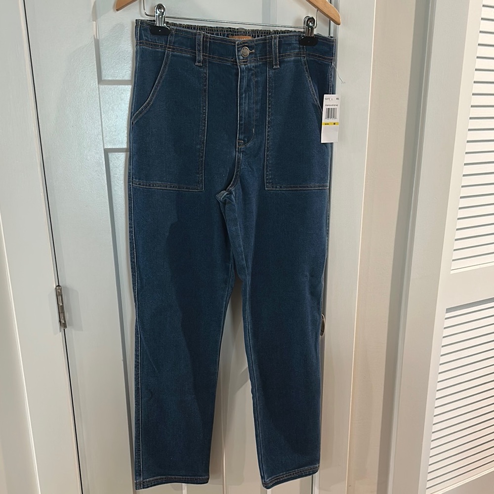 NWT re-Creation Carpenter Pocket Denim Pants with elastic in the back.